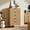 Natural, variant on Grey 5 Drawer Dresser for Bedroom, Fluted Tall Dresser with Large Drawers and Sturdy Gold Legs Support, Dressers & Chests of Drawers for Bedroom, Living Room, Kids' Room