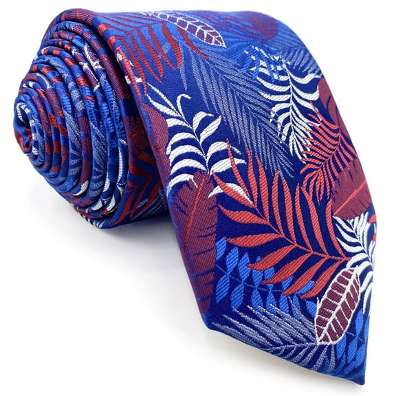 Tie for Men Necktie Blue Red White Multicolor Geometric Pattern for Party Wedding Classic Size 57.5"×3.15"