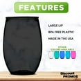thumbnail image 2 of Plastic Stemless Wine Glasses 16 oz. Set of 10, Bulk Pack - BPA Free, Great for Outdoor Lounges, Poolside, Parties and Other Events - Smoke, 2 of 5