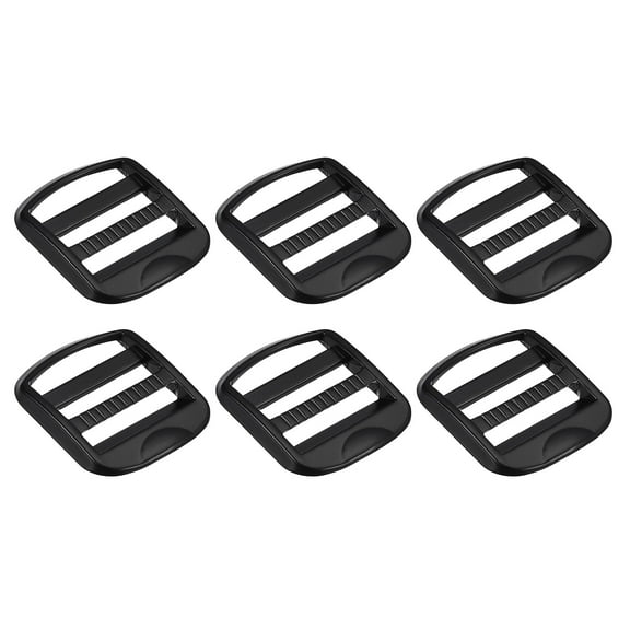 Metal Ladder Buckle Slider, 6 Pack 32mm(1-1/4") Inner Width, Black