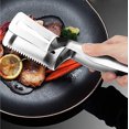 thumbnail image 4 of 1 paquete de abrazaderas para bistec de acero inoxidable, espátula multifuncional para voltear alimentos, pinzas con diente, espátula de doble cara, pinzas para barbacoa, para pescado, patatas fr, 4 of 5