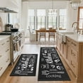 thumbnail image 2 of Black Kitchen Rugs and Mats Set of 2, Kitchen Utensil Non-Slip Washable Mat, Black Farmhouse Kitchen Decor Anti-Fatigue Rug for Kitchen Sink Laundry Room, 17x30+17x47 Inch, 2 of 6
