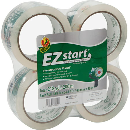 Duck EZ Start Packing Tape 1.88 in. x 54.6 yd., Clear, (Best Tape For Moving Boxes)