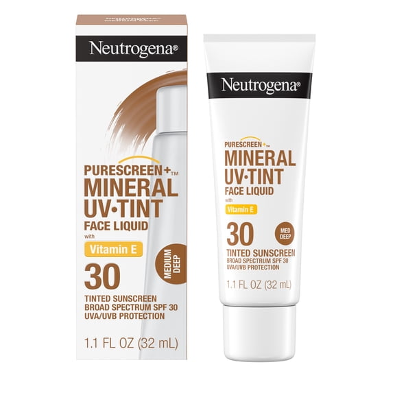 Neutrogena Purescreen Tinted Mineral Sunscreen, Medium Deep, 1.1 fl. oz