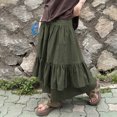 thumbnail image 4 of Swing Midi Falda Fruncida Maxi Falda Damas Falda Larga Estilo Boho Traje de Vacaciones Hugtrwg Para estrenar, 4 of 7