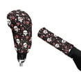 thumbnail image 4 of FORUDESIGNS Skull Heart Arrow Print 2 Pcs Car Shift Knob Cover Handbrake Cover Set, Stretchy Car Gear Shift Knob Cover and Auto Selector Handball Collar Valentine's Day Decoration, 4 of 5