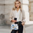thumbnail image 3 of SCRAWLGOD Daisy Floral Butterfly Print Blue White Womens Small Crossbody Bags PU Leather Scratch Resistant Crossbody Handbags Trendy Travel Shoulder Bag with Detachable Chain, 3 of 7