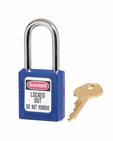 Master Lock 410 Blue Safety Padlock,  Keyed Different 1 Key