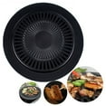 thumbnail image 4 of Iron Korean BBQ Grill Plate Barbecue Non-stick Pan Set with Holder Set, 4 of 6