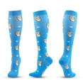 thumbnail image 2 of SGFCWSX Men Compression Socks,Knee-High Nurse High Sock Outdoor Casual Running Socks Blue L, 2 of 6