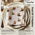 thumbnail image 4 of Vargottam White KidsDesign Cotton Muslin Napkins - Set of 12, 20-Inch, Luxurious Soft Cloth Napkins for Dining & Events, Absorbent, Washable & Tableware, 4 of 7