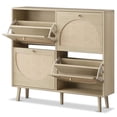 thumbnail image 4 of Zimtown Rattan Shoe Cabinet 2 Rows 4 Drawers,  Holds 24 Pairs, Adjustable Shelves for Entrance Hallway, Natural, 4 of 7