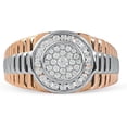 thumbnail image 3 of beryl_creation 1.50 Ct Round Cut White Diamond Wedding Engagement Cluster Pinky Ring 14K Rose Gold Plated 925 Sterling Silver For Men's -4.5, 3 of 3
