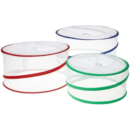 Gourmet Set Of 3 Pop Up Food Covers Lids Container Storage Camping (Best Camping Meals Gourmet)