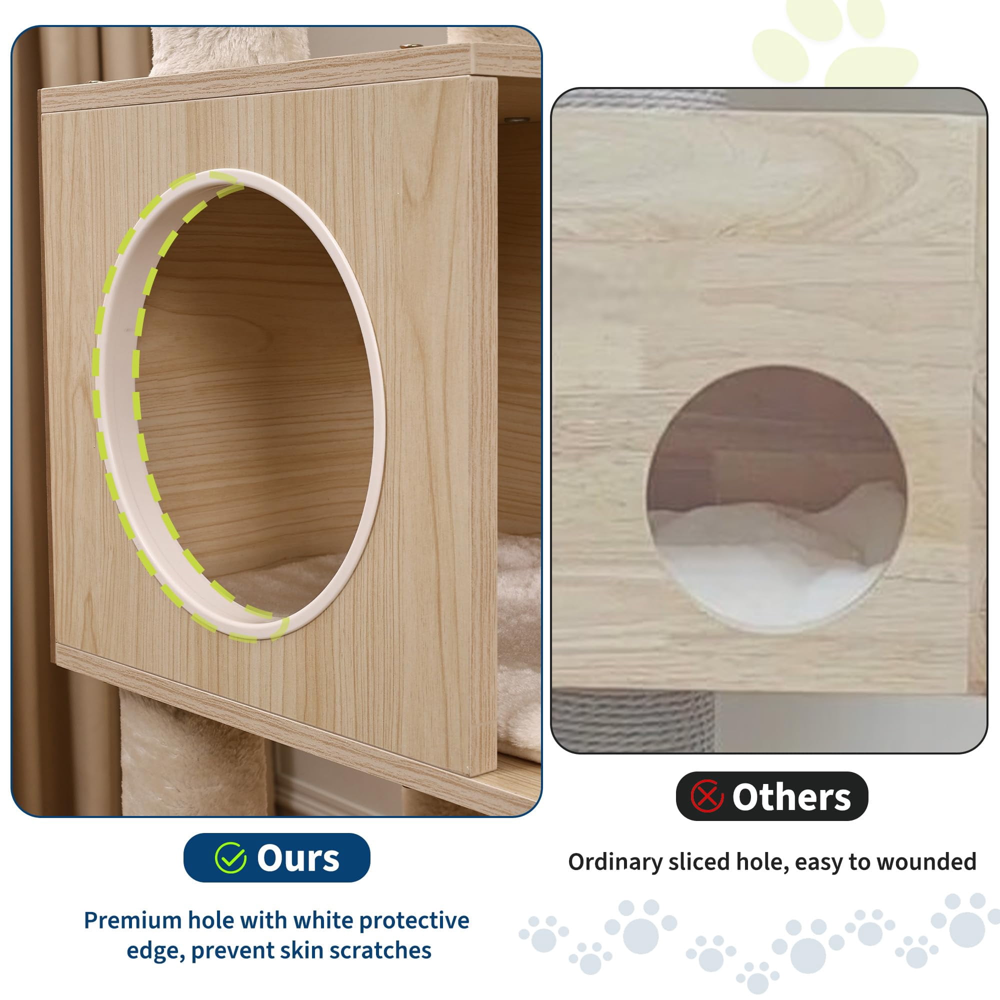 BouPower Cat Tree,Large Multi-Level Cat Tree,Tall Cat Tree With Scratching Posts,Condo,Perches for Cats to Play And Sleep,Cat Houses for Indoor Cats