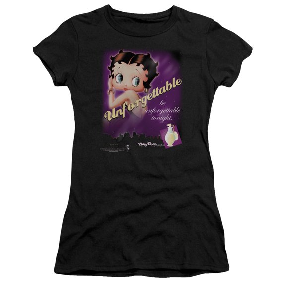 Betty Boop Unforgettable S/S Junior Women's T-Shirt Sheer Black