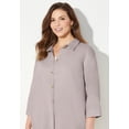 thumbnail image 5 of Catherines Women's Plus Size Petite Classic Linen Buttonfront Shirt, 5 of 6
