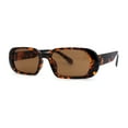 thumbnail image 2 of Womens Mod Oval Retro Narrow Rectangle Plastic Sunglasses Tortoise Brown, 2 of 4