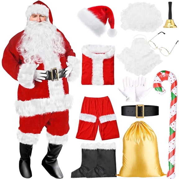 Alaiyaky Santa Costume Santa Claus Costume Xmas Claus Suit Christmas Outfit for Men