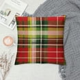 thumbnail image 2 of Qinduosi Pillow Cover Christmas Green Red Checkered Throw Pillow Case Inch Linen Square Cushion Decorative Cover for Sofa Bed, 2 of 5