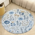 thumbnail image 4 of Floral Colorful Flower Washable Round Rug -Circle Area Rugs for Nursery Bedroom, Vintage Non Slip Non Shedding Low Pile Carpet for Living Room Coffee Table Entryway, 4 of 6