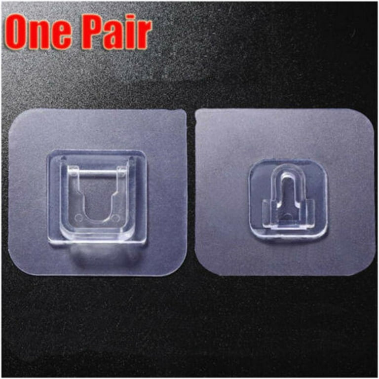 Double-Sided Adhesive Wall Hooks, 10 pairs Clear Sticking Hook