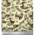 thumbnail image 1 of Soimoi polyester Crepe Fabric Burger,Cookies & Cups Decor Fabric Printed Yard 52 Inch Wide, 1 of 3
