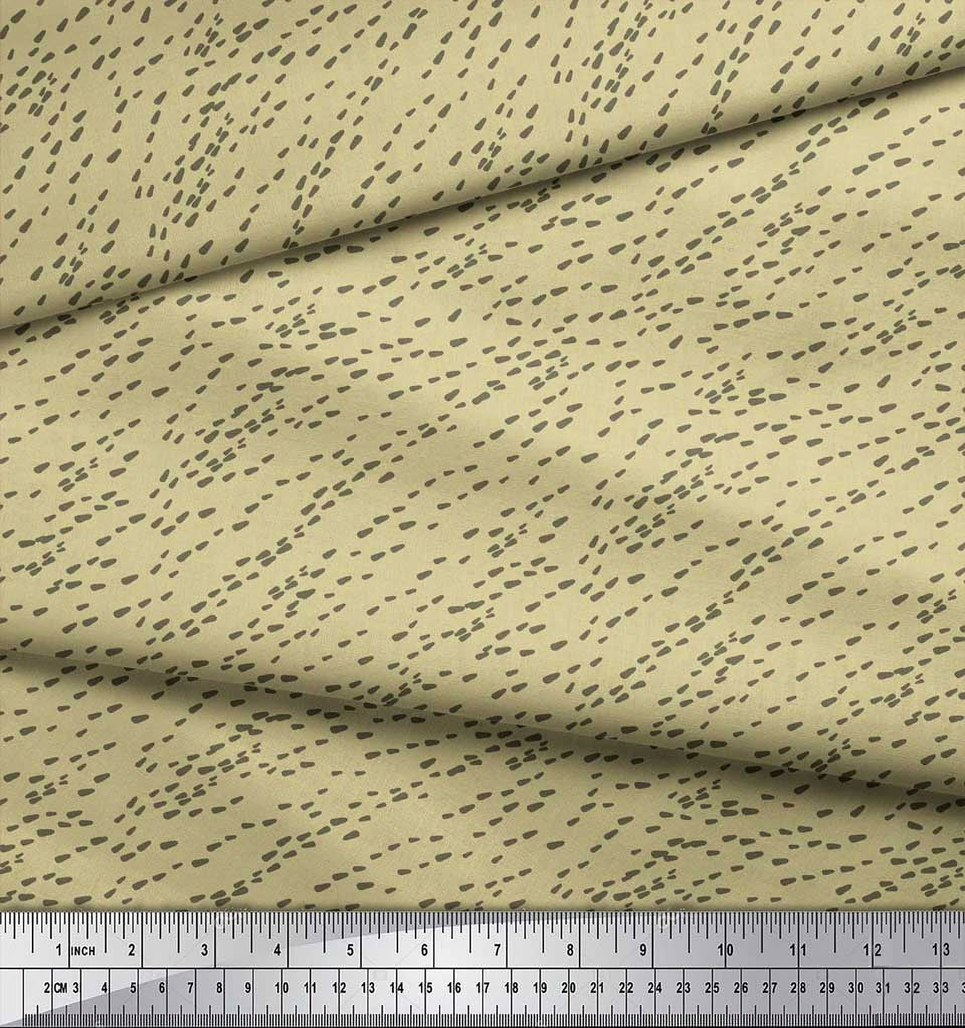 Soimoi Beige Heavy Canvas Fabric Brush Stroke Abstract Print Fabric by the Yard 58 Inch Wide
