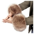 thumbnail image 1 of Fgnfyis Chauffe-Bras en Fourrure Imprimé Léopard pour Femmes, Style Mode et Temps Froid, Café, 1 of 3