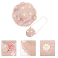 thumbnail image 2 of 2 bolsas de moda para niñas, sombrero de margaritas para el sol, sombrero de playa de verano para niñas, sombrero de paja ondulado, sombrero y bolso para niñas (rosa), 2 of 5