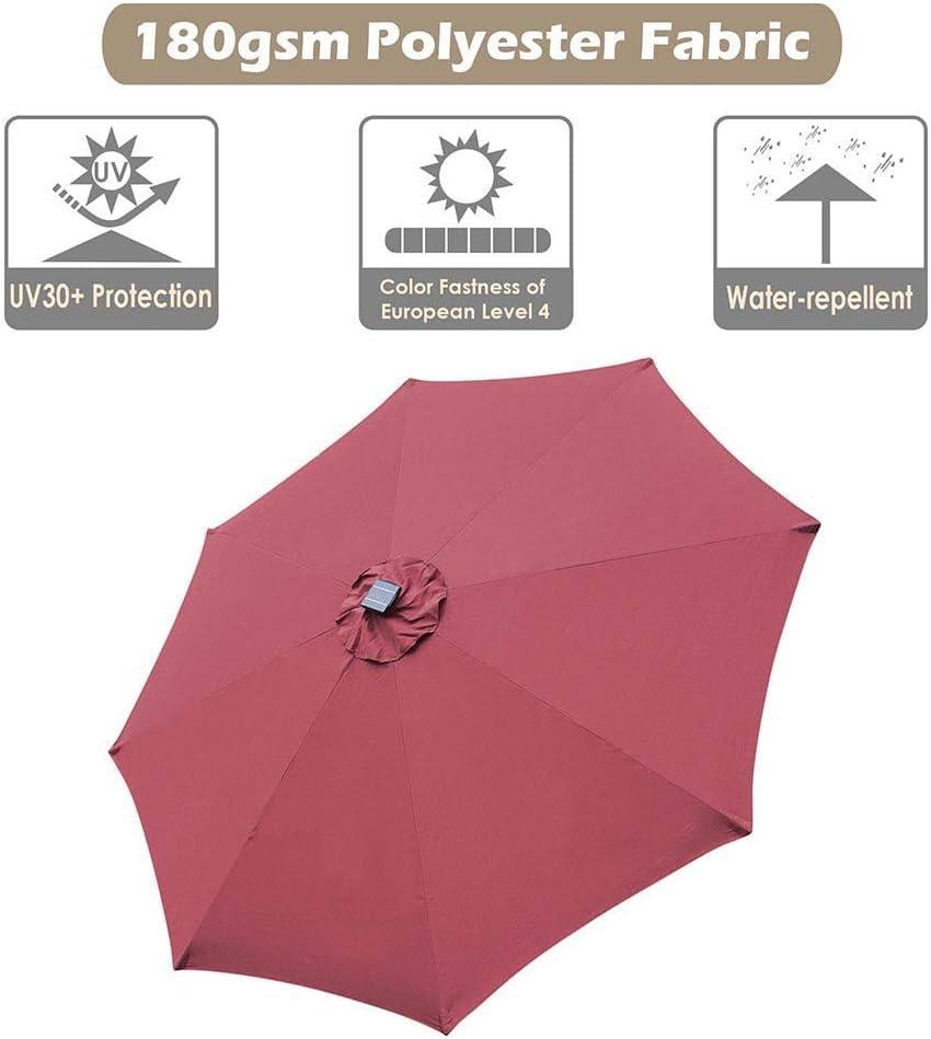 10ft Solar LED Outdoor Market Tilt Patio Umbrella, Red