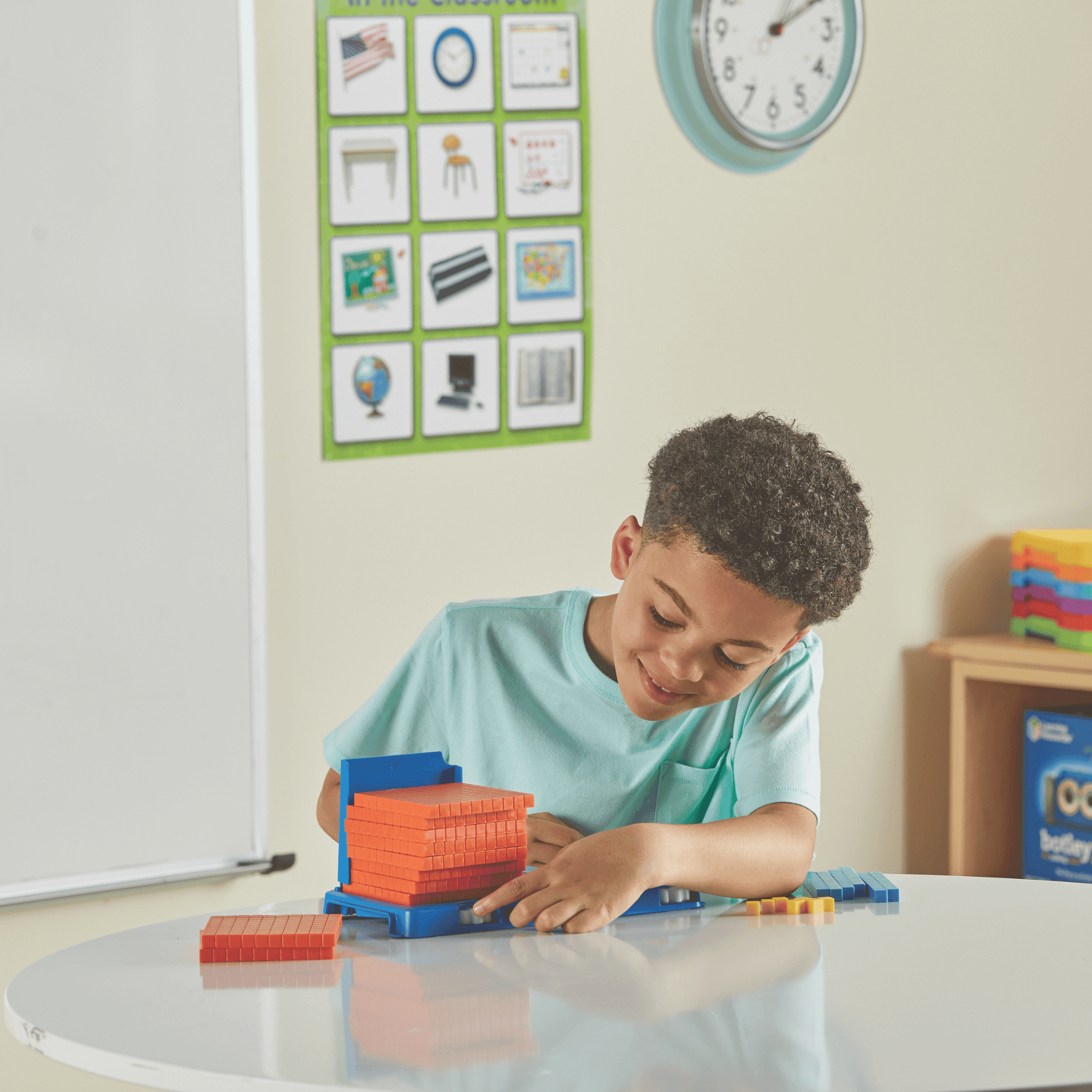 hand2mind Place Value Frame with Base Ten Blocks, Math Manipulatives for Elementary School