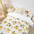 thumbnail image 2 of spefrowx Watercolor Lemon Bow Duvet Cover Queen for Girls, Yellow Fruit Checkered Ribbon Queen Bedding, Reversible, 3pcs, 1 Duvet Cover and 2 Pillowcases, 2 of 6