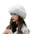 thumbnail image 2 of Hadanceo Women Hat Fashionable Solid Color Winter Hat Thicken Warm Soft Comfortable Plush Hat for Cold Weather, 2 of 8