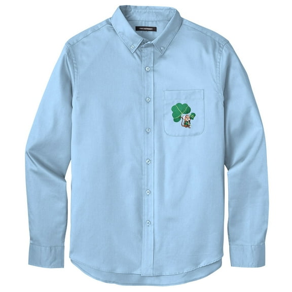 Men's IRISH MOUSE PATCH Twill Shirt with Pocket, 3XL Cloud Blue