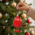 thumbnail image 6 of Boovnll Christmas Ornaments 6 Pcs, Plush Christmas Tree Decorations with Knit Hat and Winged Doll Pendants, Xmas Hanging Ornaments for Home Holiday Decor, 6 of 7