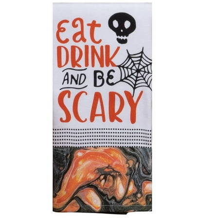 Kay Dee Designs H3903 Haunted Home Eat Drink and Be Scary Dual Purpose Terry Cloth Kitchen Towel