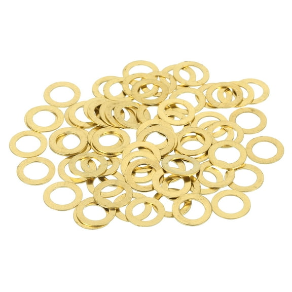 Uxcell Brass Flat Washer, 3/8" OD x 1/4" ID x 0.5mm Fenders Washers Assortment M6 Washer for Bolts,110 Pack