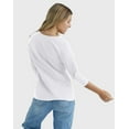 thumbnail image 4 of Hanes Women's T-Shirt Raglan Sleeve Tee Stretch Cotton Plain 6 Colors sz S-2XL, 4 of 5