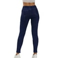thumbnail image 4 of Inevnen Women Fleece Lined Jeans Winter Warm Thicken Skinny Stretch Denim Pants Jeggings, 4 of 6