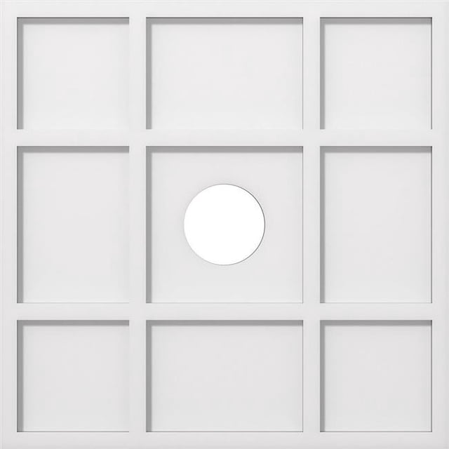 Ekena Millwork CMP22RK-04000 22 in. OD x 4 in. ID Square Rubik Architectural Grade PVC Contemporary Ceiling Medallion