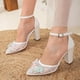 thumbnail image 3 of Ivy - Zapatos de boda con encaje floral 3D color marfil crema 26 CM, 3 of 5