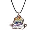 thumbnail image 1 of Nvzi Colgante de collar hecho a mano con forma de hombre de yoga, colgante de piedra natural de colores, colgante de árbol de la vida de plata retro irregular, accesorio (cobre), 1 of 5