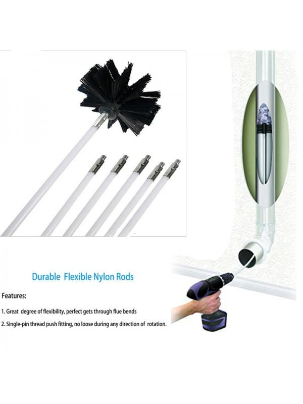 Nylon Chimney Brush Rod Kit Sweeping Cleaning Tool with Long Flexible