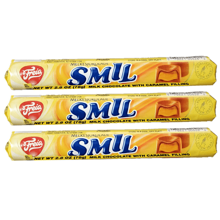 Freia Smil Caramel Filled Chocolate, 2.75 ounce (Pack of 3), Product of Norway