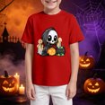thumbnail image 3 of Pandaie Teen Girls Short Sleeve Tee Halloween Kids T-shirt Casual Daily Print Top Clothes Toddler Girl Summer Shirts Red,11-12 Years, 3 of 5