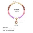 thumbnail image 2 of PISONIC Multi-Color Gradient Resin Beaded Choker Necklace for Women, 18K Gold Plated Stainless Steel OT Toggle Clasp Pendant Collarbone Jewelry, Niche Luxury Vacation Statement Necklaces, 2 of 5