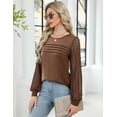 thumbnail image 5 of Zeagoo Womens Elegant Blouse Lace Long Sleeve Tops Dressy Cute Fall Tops Casual Work T-Shirts, 5 of 8