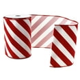 thumbnail image 2 of Homeford Christmas Candy Cane Grand Velvet Outdoor Wired Ribbon, 6-inch, 10-yard, Red/White, 2 of 3