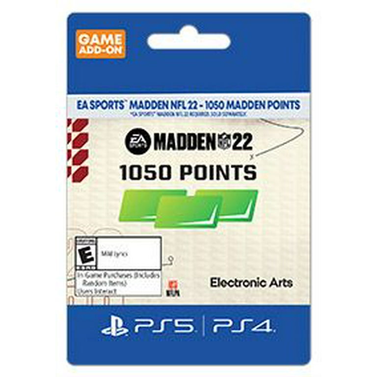NFL 22 Madden Points 1050 PlayStation 4, Playstation 5 [Digital] Walmart.com
